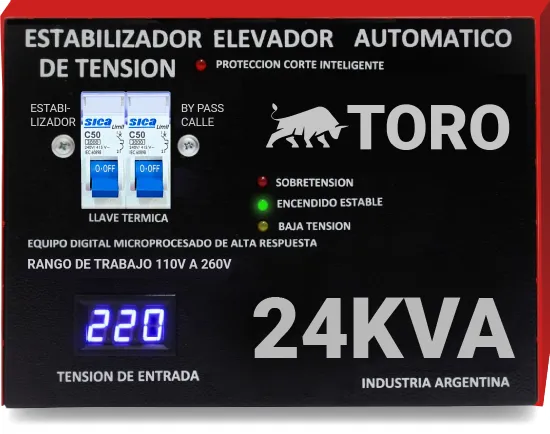 elevador y estabilizador de tension para hogar, oficinas o industrial. Proteccion para electrodomésticos y equipos electronicos.